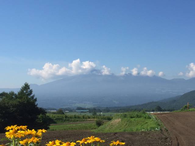 嬬恋村の仙之入から見た浅間山